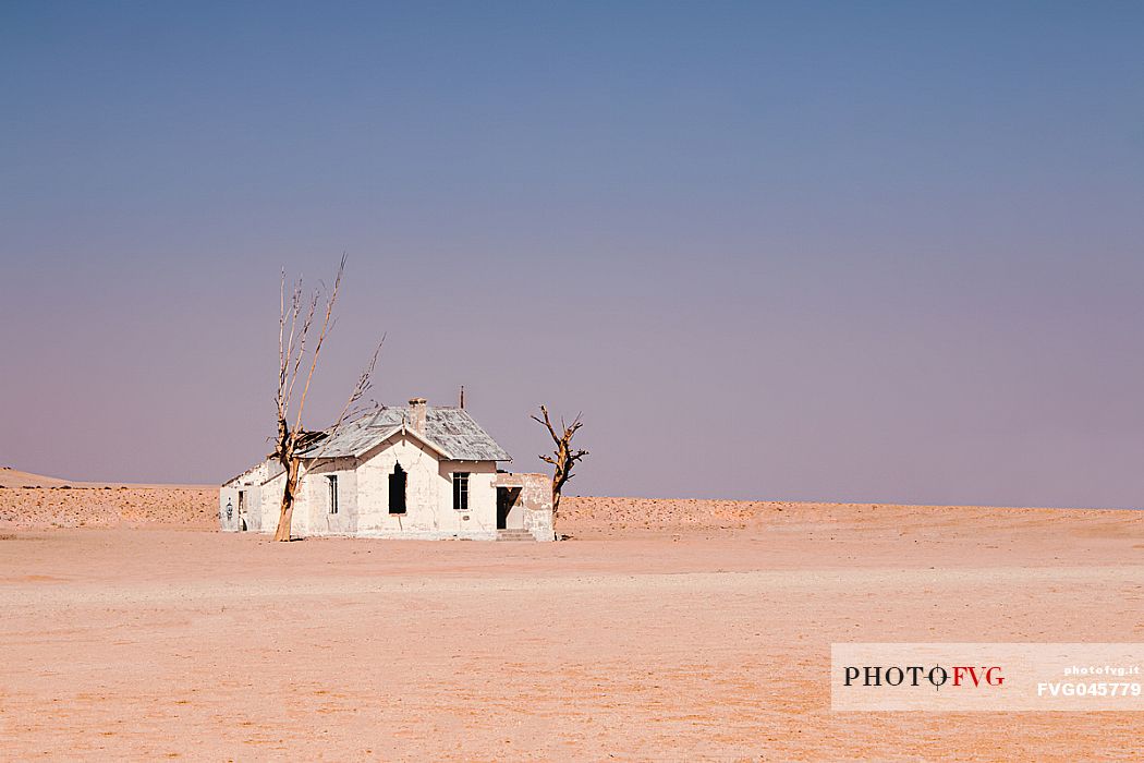 An abandoned house in the desert on the road to Luderitz, Namibia, Africa