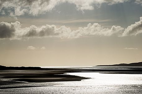 Sunset at Losgaintir in the Outer Hebrides, Isle of Harris, Scotland.