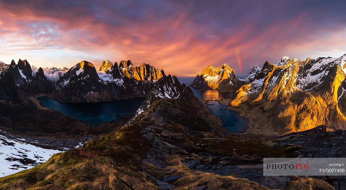 Panoramic view of Reine, Lofoten Island, Norway