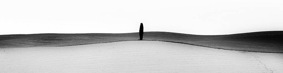 b&w minimal landscape near pienza in tuscany