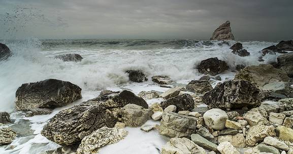 sunset on ancona coast at 