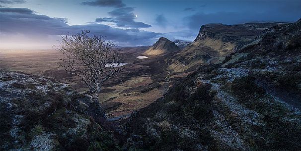 Iconic scottish landscape, Quiraing, isle of Skye, Scotland, UK