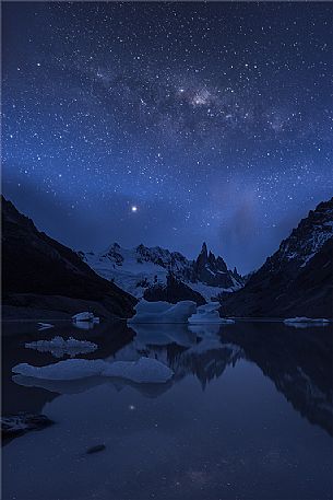 Milkyway over Cerro Torre mountain, Los Glaciares National Park, Patagonia, Argentina