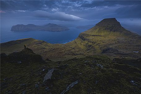 Panorama from Sorvagsvatn, Vagar island, Faeroe islands, Denmark, Europe