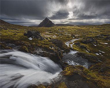 Stormy sunset at the Arnarstapi, Snfellsnes, Iceland, Europe