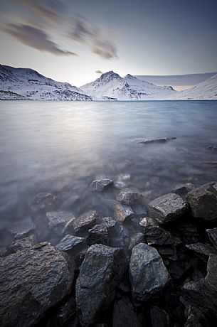 
Rocks on the shore of Lake of Mont Cenis