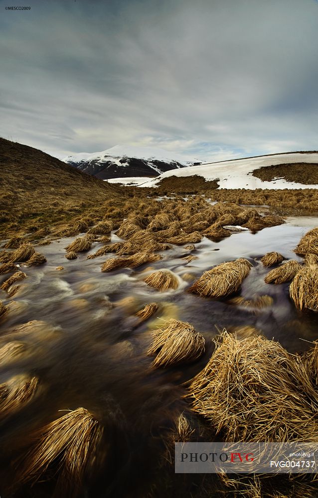 The ditch of Mergani during the spring, after the big snowfall of winter.