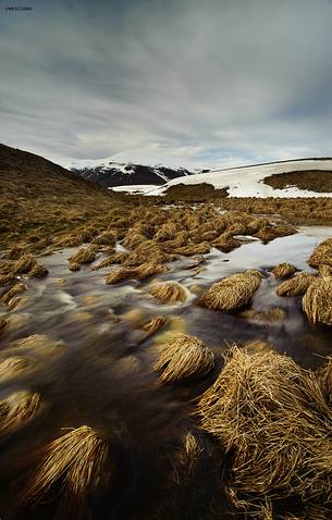 The ditch of Mergani during the spring, after the big snowfall of winter.