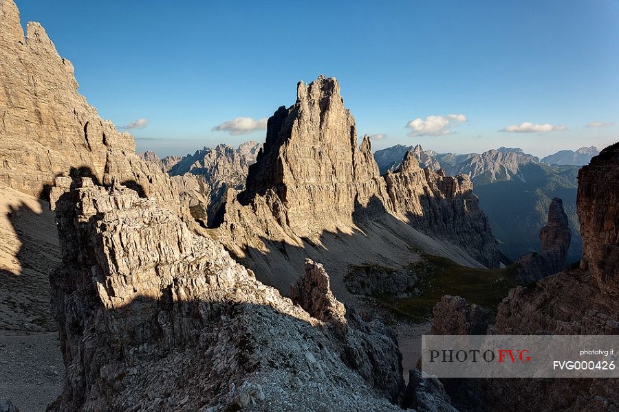 Croda Cimoliana with Campanile di Val Montanaia on the right