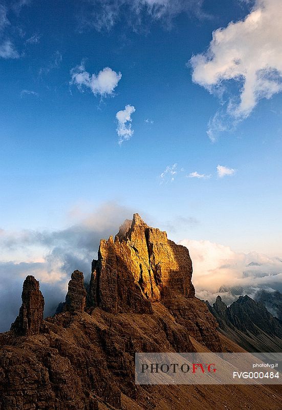 Cresta del Leone and Cima Bianca, Val Monfalconi di Cimoliana, at sunset