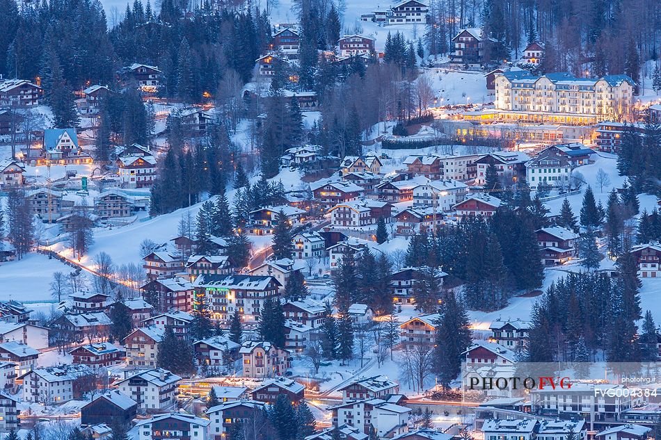Cortina d'Ampezzo before the night, italian dolomites