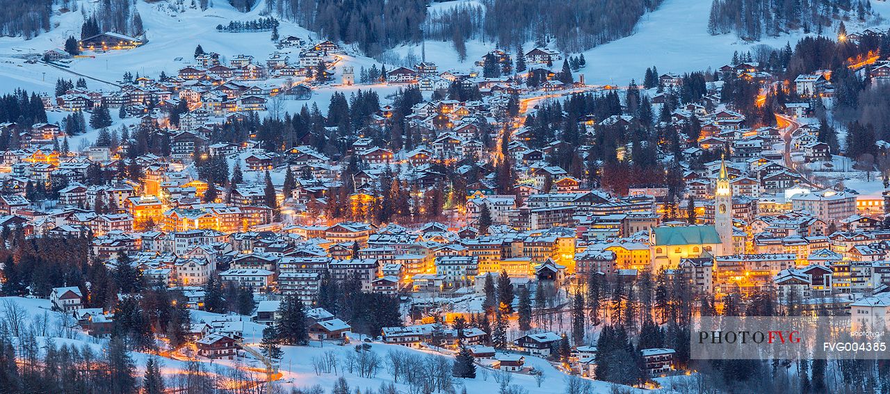 Cortina d'Ampezzo before the night, italian dolomites