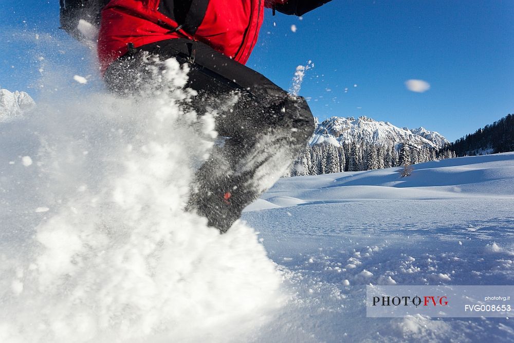 Walk in the fresh snow in Sauris