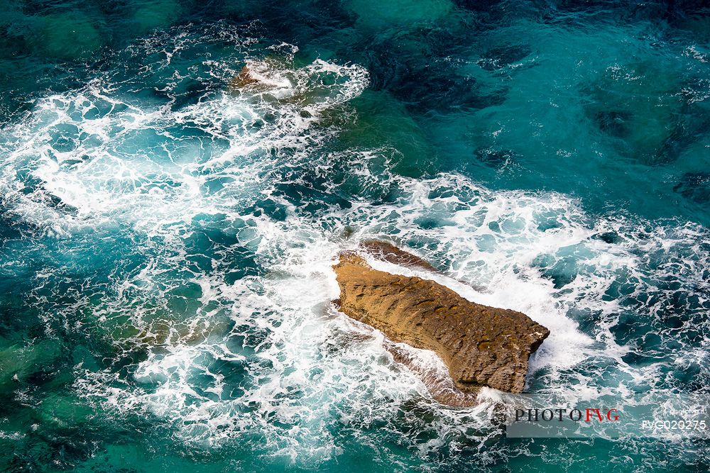 Seascape from the white cliffs of Bonifacio, Bocche di Bonifacio, Corse du Sud