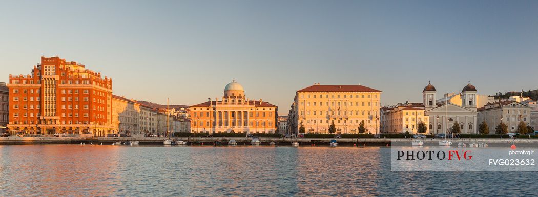 view of the city of Trieste from the sea, Italy
