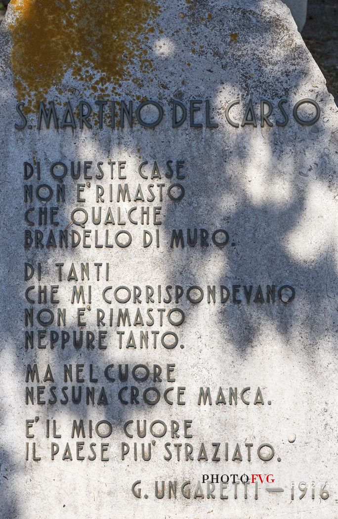 the words  of 
san martino del carso, the poetry of 
giuseppe ungaretti, 
san martino del carso, karst, 
Italy