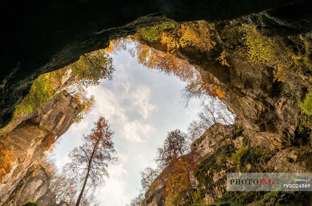 Hole un the Covolo cave, Lessinia natural park, Italy