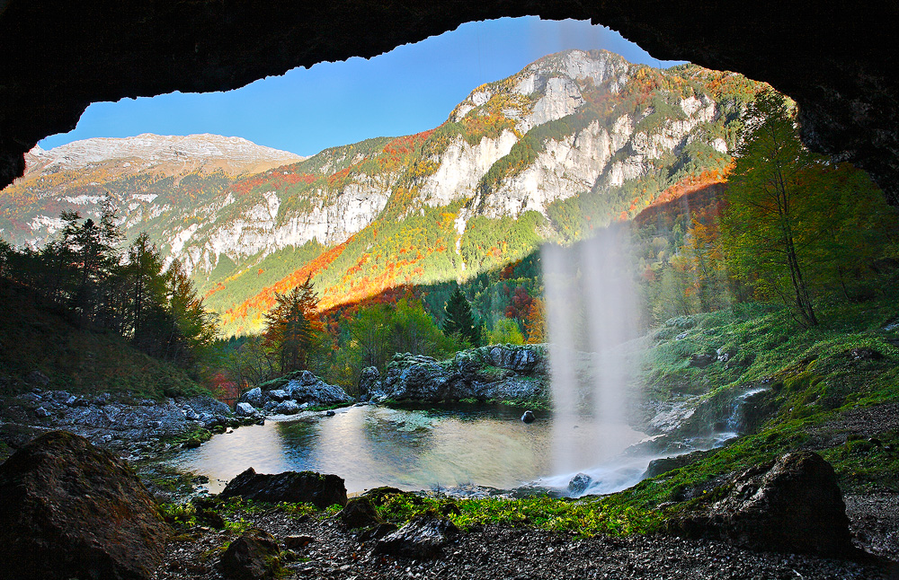 Fontanone di Goriuda waterfall, Raccolana valley, Friuli Venezia Giulia, Italy