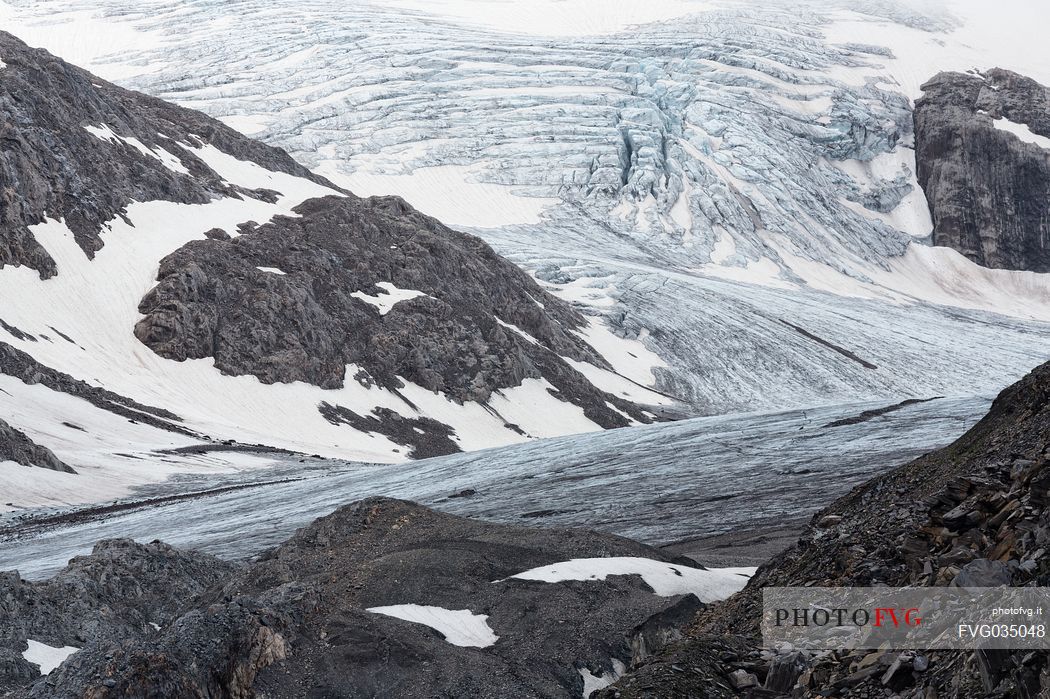 Detail of Gries glacier near Nufenen Pass, Canton Valais, Switzerland, Europe
 