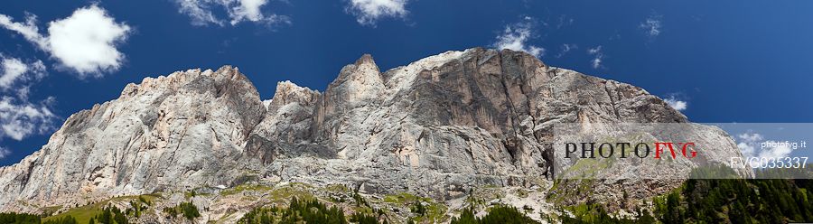 The south wall of Marmolada mount from Ombretta valley, alto agordino, dolomites, Veneto, Italy, Europe