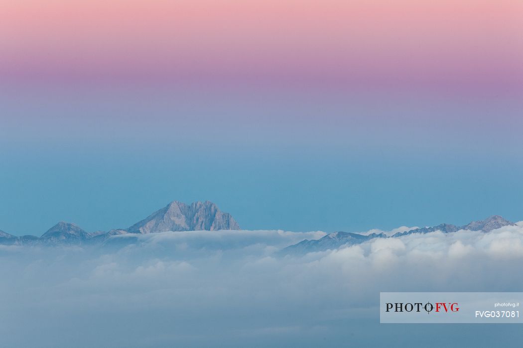 Gran Sasso peak from the Majella national park, Abruzzo, Italy, Europe