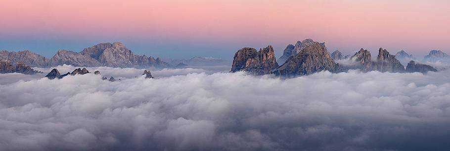 Dolomiti Bellunesi at sunrise from Libri di San Daniele or St Daniel's books Dolomiti Bellunesi at sunrise from Libri di San Daniele or St Daniel's books