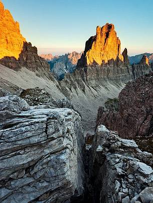 Croda Cimoliana at sunset