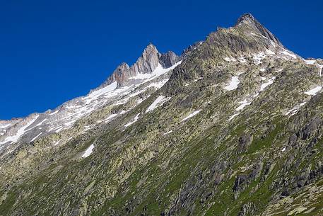 Mountains range above Grimsel pass, Bernese Alps, Switzerland, Europe
