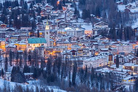 Cortina d'Ampezzo before the night, italian dolomites