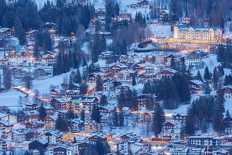 Cortina d'Ampezzo before the night, italian dolomites