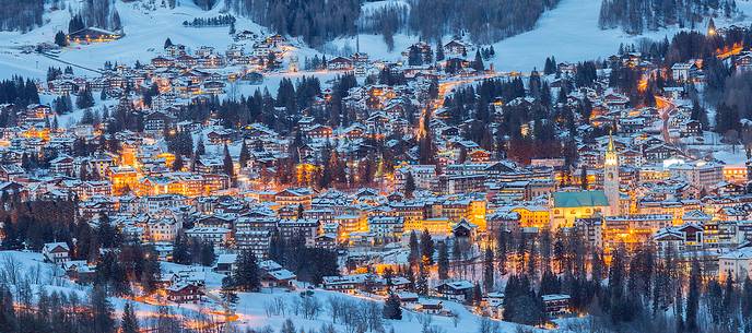 Cortina d'Ampezzo before the night, italian dolomites