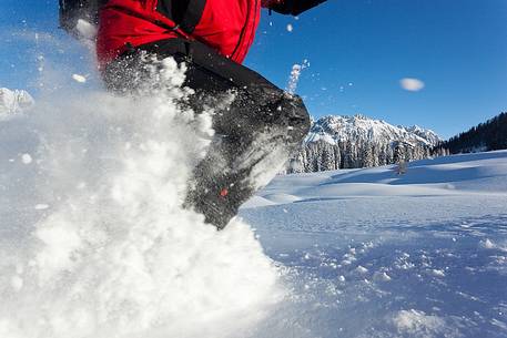 Walk in the fresh snow in Sauris