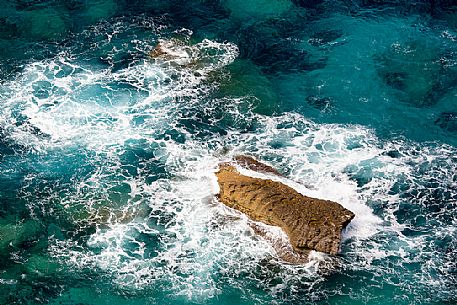 Seascape from the white cliffs of Bonifacio, Bocche di Bonifacio, Corse du Sud