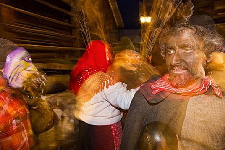 Some moments of Sauris Carnival with one the most important masks: the Rlar. Sauris di Sotto.