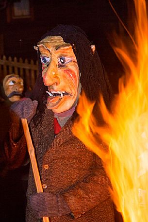 The Kheirar (tradional mask) during the  carnival celebration of Sauris