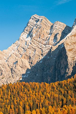 Autumn at Sasso della Croce mountain group (Kreuzkofel), South Tyrol, Dolomites, Italy
 