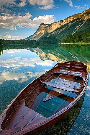 Tovel lake and the Brenta's dolomites, Val di Non, Trentino, Italy