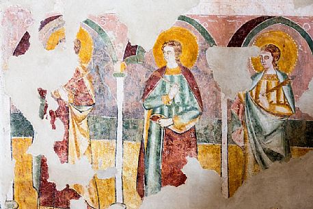 ancient fresco in the Basilica of Aquileia, Italy