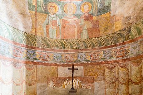 Apse, the magnificent frescoed ceiling of the Basilica of Aquileia, Italy