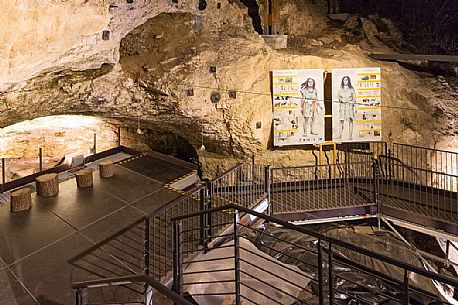 The cave of Fumane, one of the largest prehistoric archaeological sites in Europe, Lessinia mountain, Italy