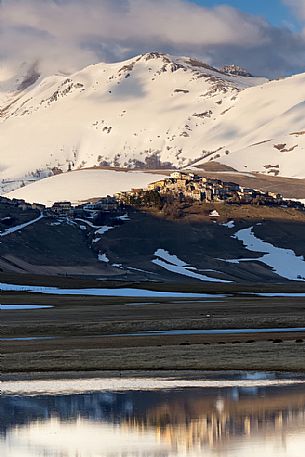 Castelluccio di Norcia, the old village destroyed by the earthquake of 2016, Sibillini national park, Italy