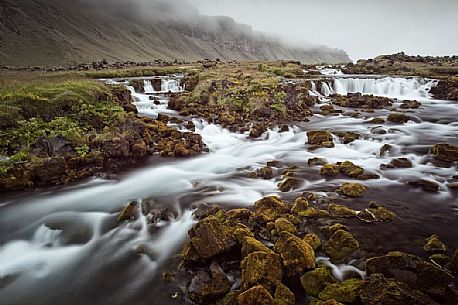 Small waterfall in south Iceland, Reykjanes, Suurne, Iceland, Europe