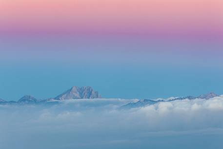 Gran Sasso peak from the Majella national park, Abruzzo, Italy, Europe