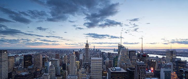 Cityscape with the Empire State Building, view from the Top of the Rock observation deck at Rockfeller Center, Manhattan, New York City, USA