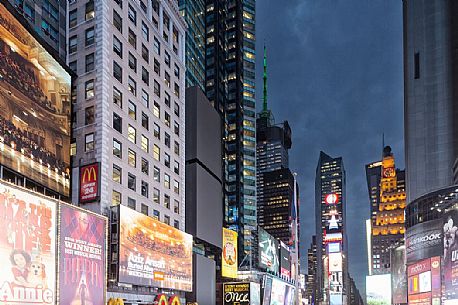 Broadway Avenue, Times Square by night, Manhattan, New York, United States