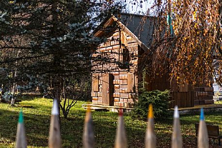 The unusual Casa del Libro or Book house of Tambre in the Cansiglio forest, Veneto, Italy, Europe