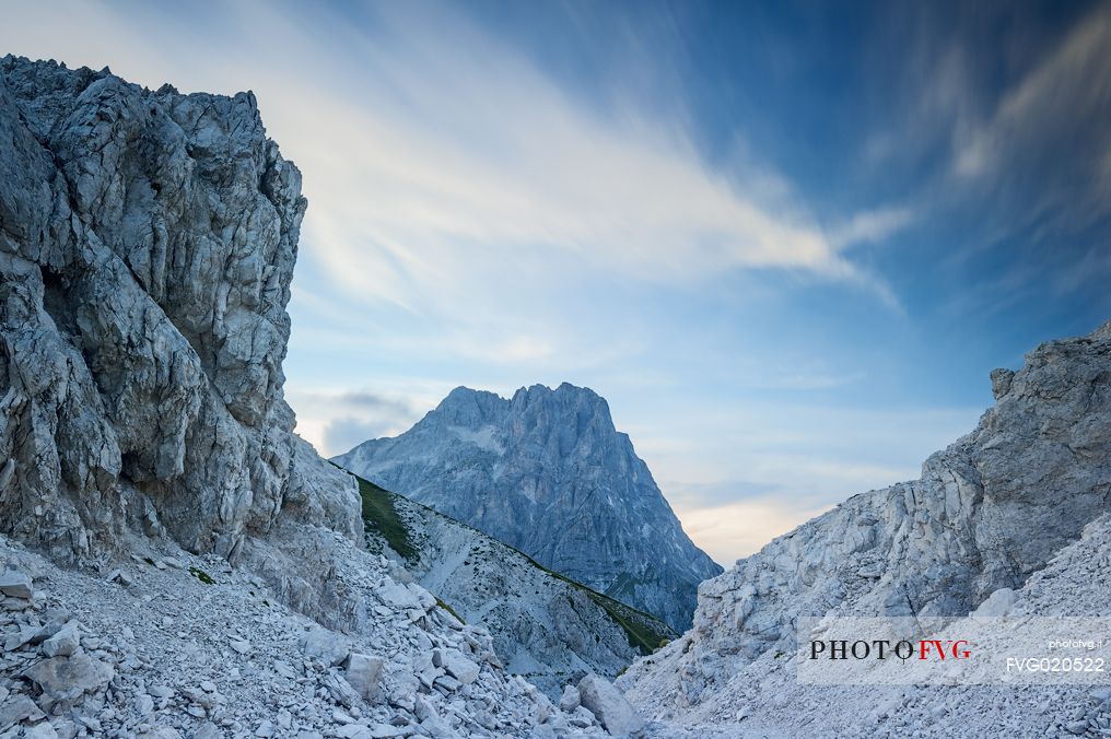 Corno Grande, the highest of the Gran Sasso mountains and peaks seen from Vado di Corno