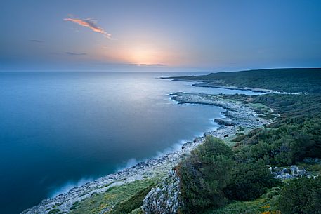 The regional nature park of Porto Selvaggio is a regional park of Puglia site in the province of Lecce. The coast is rugged and rocky, and characterized by pine woods and Mediterranean bush. Along the coast are located the Tower 