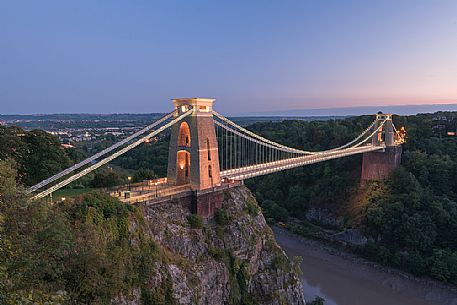 Bristol's Clifton Suspension Bridge is a distinctive landmark, used as a symbol of Bristol, England, UK