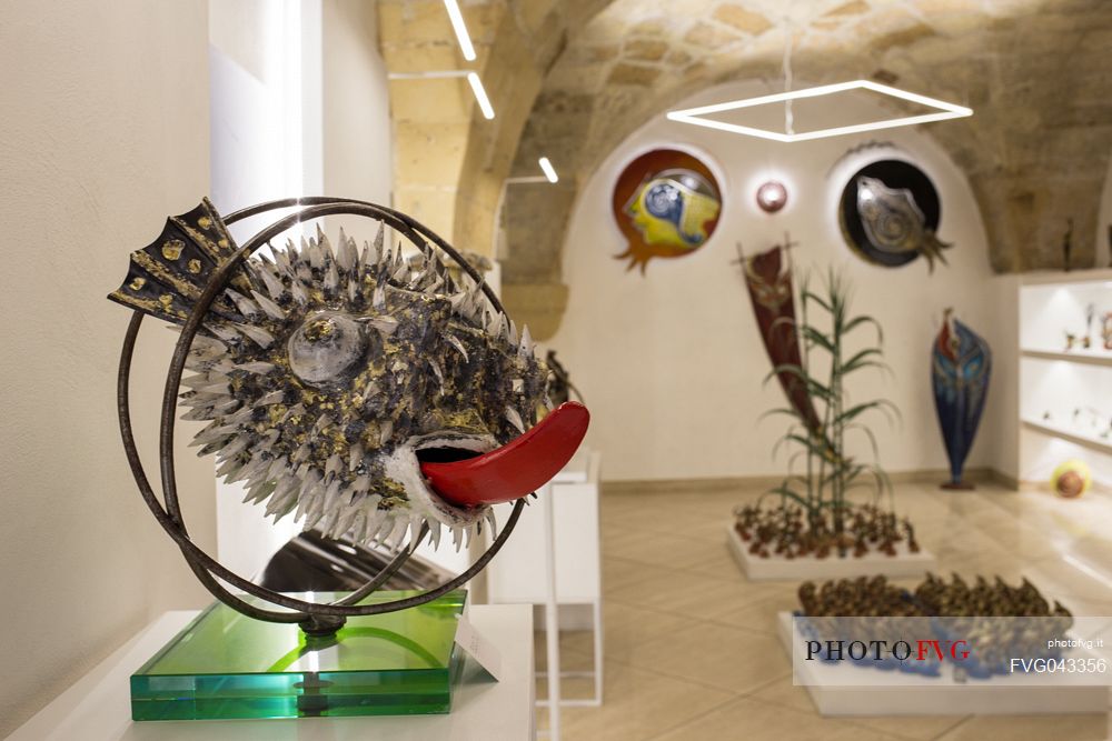 One of the art exhibitions in the historic center of Lecce city, Salento, Apulia, Italy, Europe